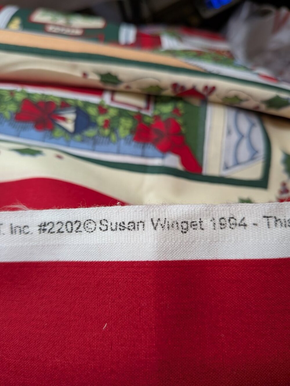 VTG Susan Winget Christmas Village Panels Uncut 4 Yds 3 Repeats Cottagecore - Picture 9 of 11